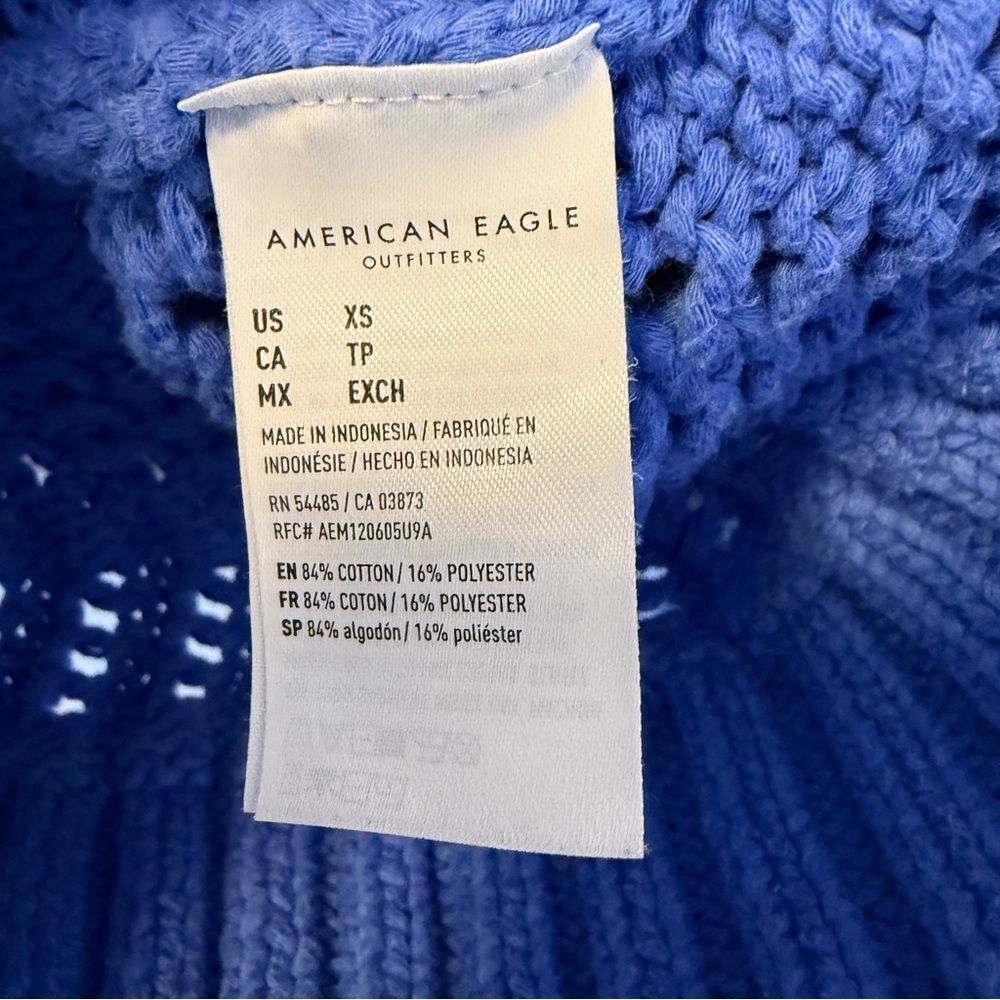 American Eagle Blue Open Knit Sweater Women’s XS - Picture 4 of 4